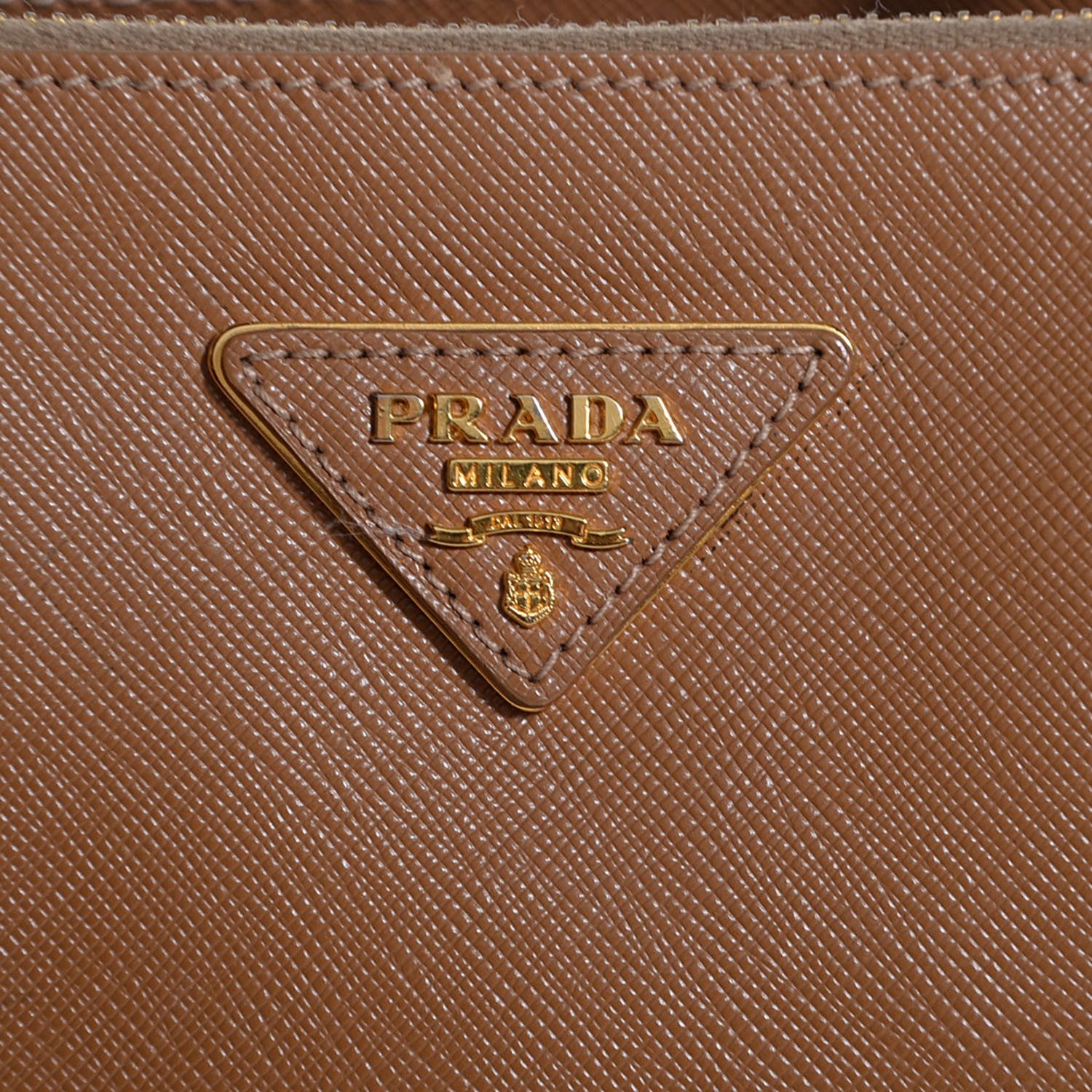 Prada Saffiano Lux Large Double Zip Tote Caramel 10 of 10