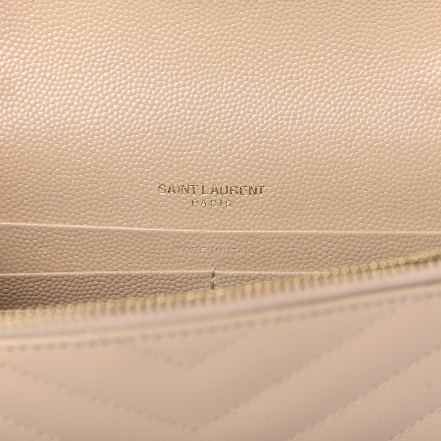 Grain De Poudre Matelasse Chevron Monogram Envelope Chain Wallet Nude Powder