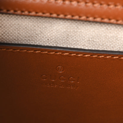 Gucci New Canvas Charisma Calfskin Crystal GG Monogram Mini Diana Tote Bag Camel Ebony 5 of 9