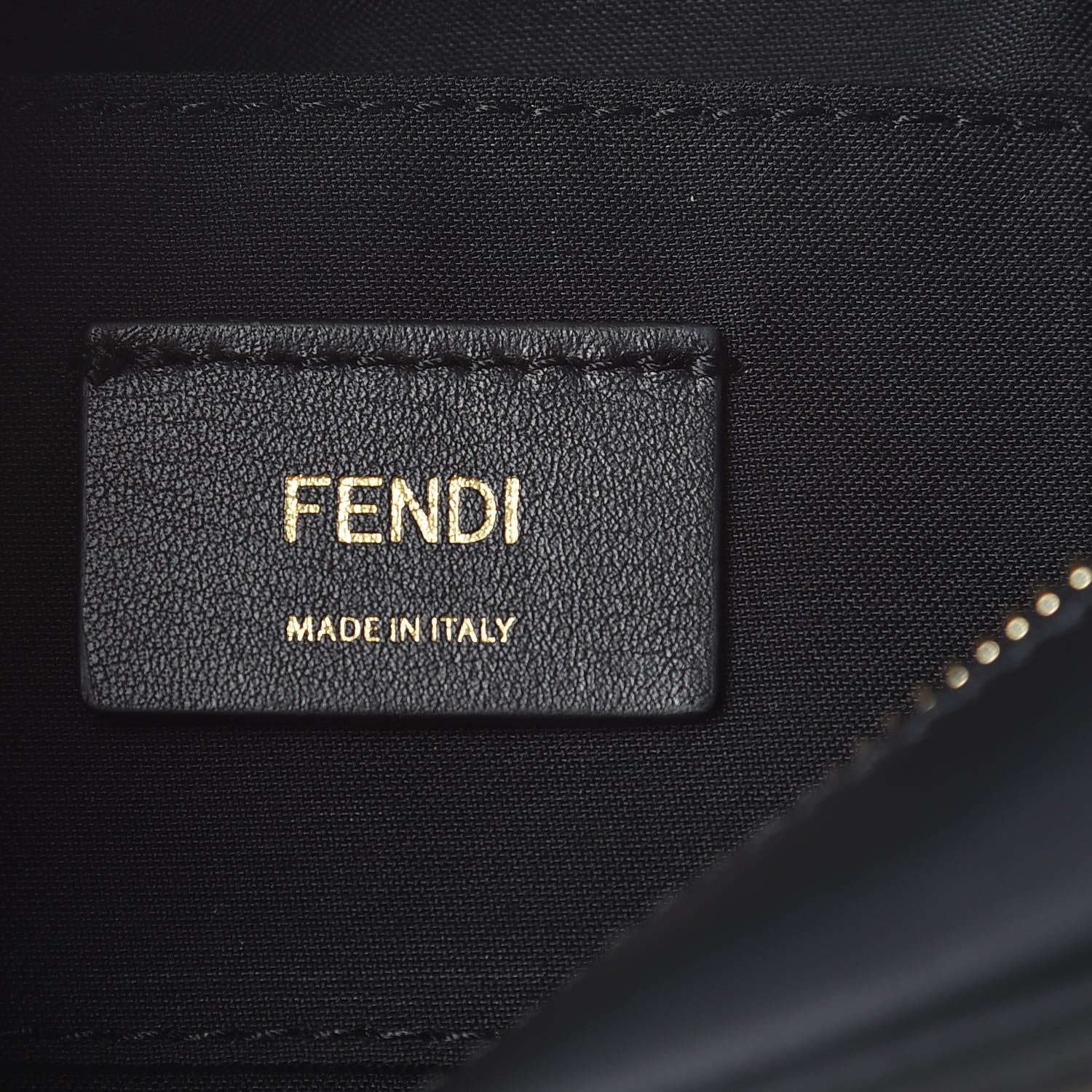 Fendi Glazed Fabric Vitello Century F is Fendi FF 1974 Stamp Patch Camera Case Mogano Panna Black 6 of 8