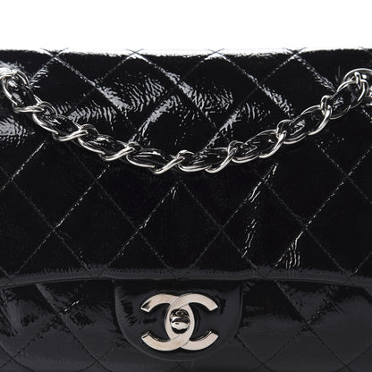 Chanel Distressed Patent Quilted Single Flap Bag Black 11 of 11
