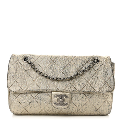 Chanel Distressed Metallic Lambskin Quilted Le Marais Ligne Flap Gold 1 of 10