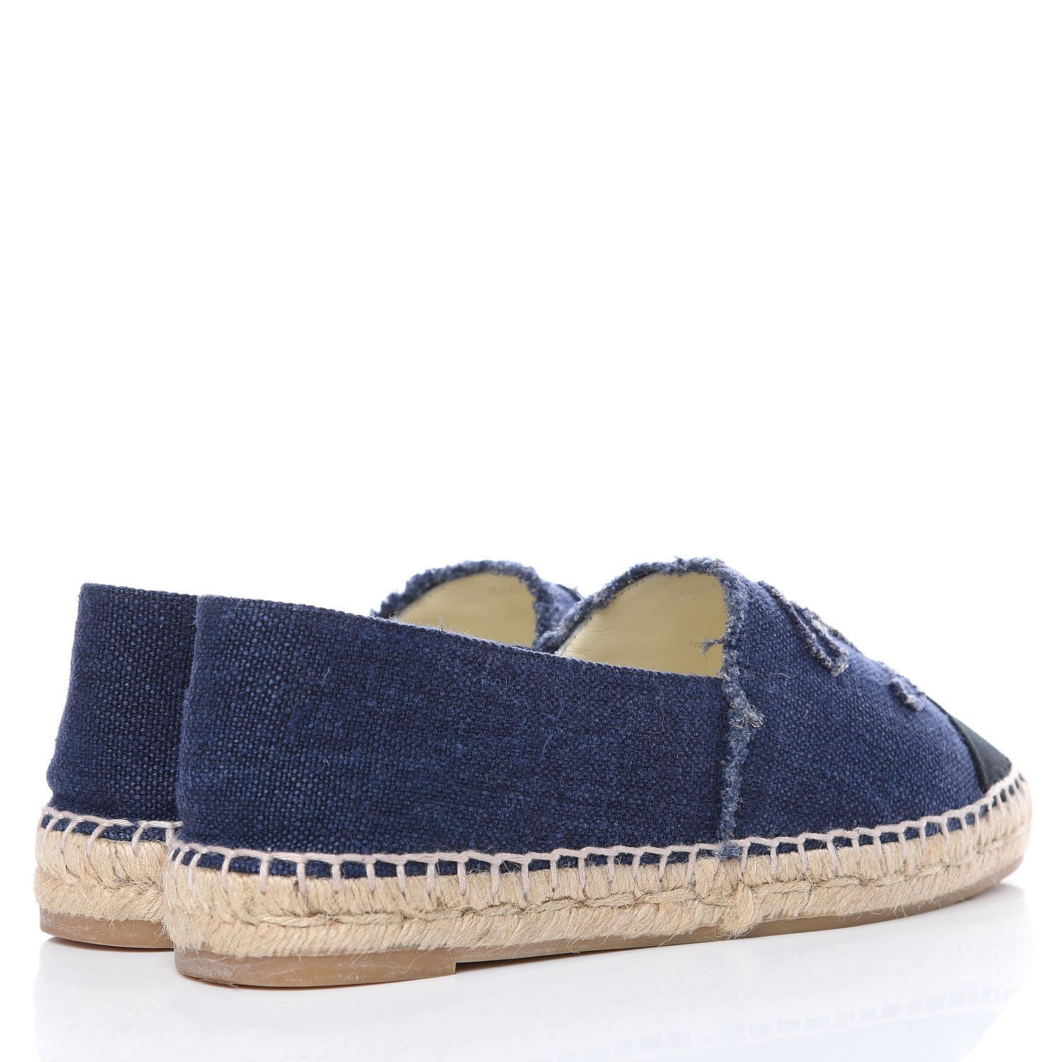 Chanel Denim Toile CC Espadrilles 39 Navy Black 4 of 10