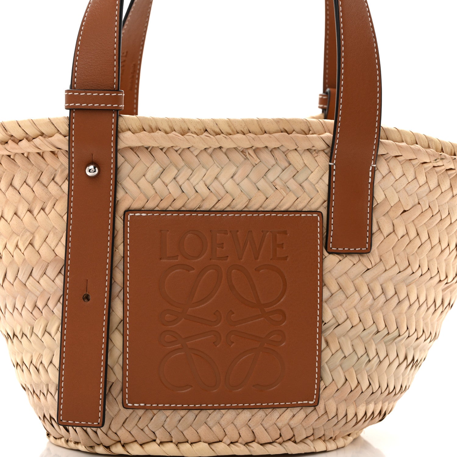 Loewe Raffia Small Basket Tote Bag Natural Tan 8 of 13
