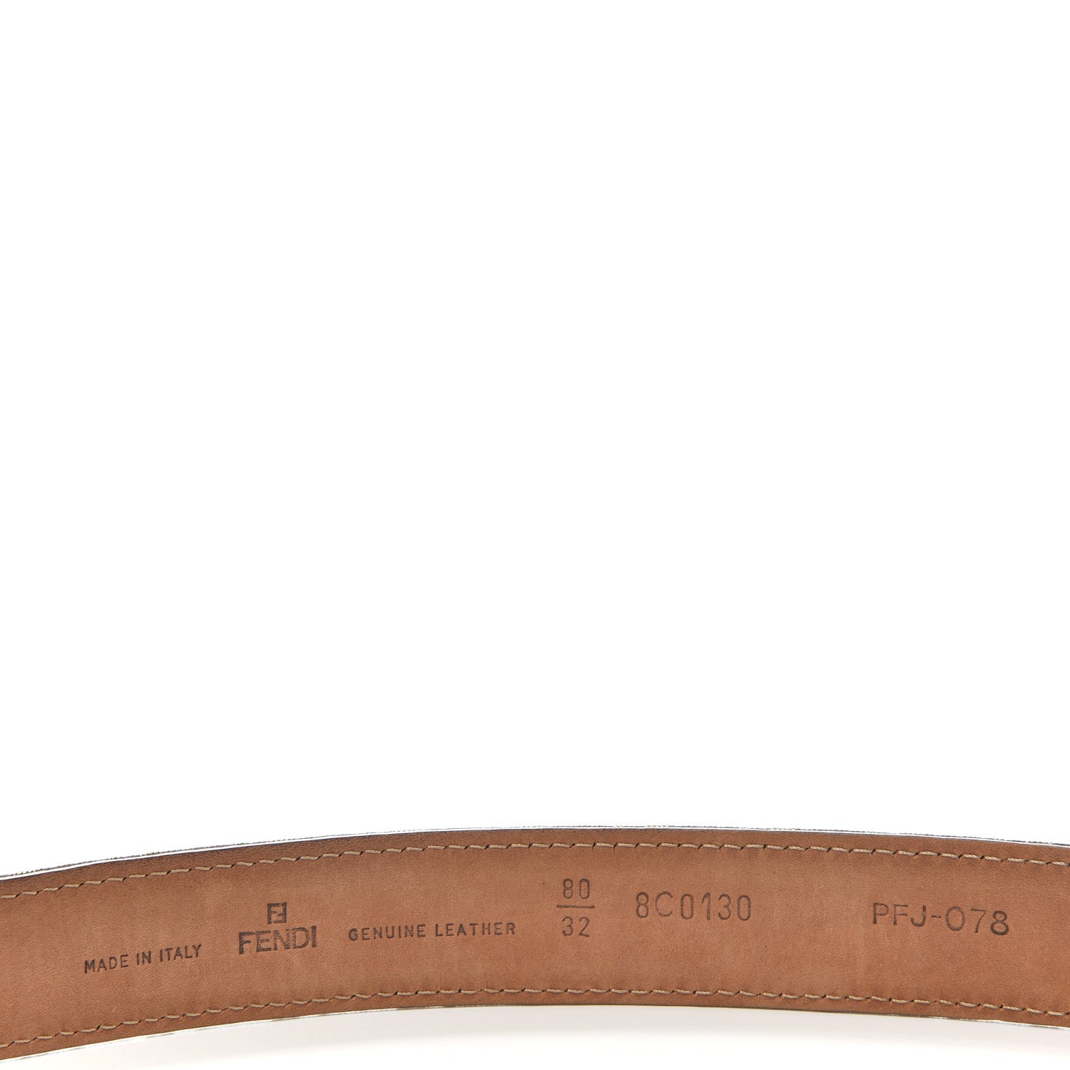 Fendi Fabric Calfskin FF Belt 80 32 Tobacco 4 of 6