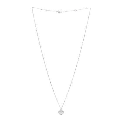 Van Cleef & Arpels 18K White Gold Diamond Sweet Alhambra Pendant Necklace 3 of 6