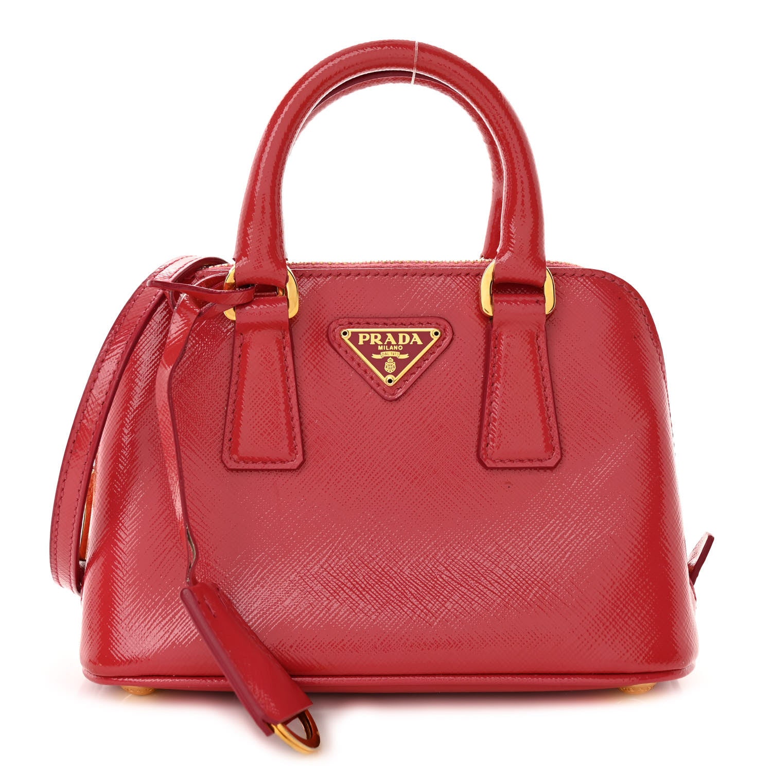 Prada Saffiano Lux Mini Promenade Tote Fuoco 1 of 15