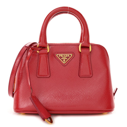 Prada Saffiano Lux Mini Promenade Tote Fuoco 1 of 15