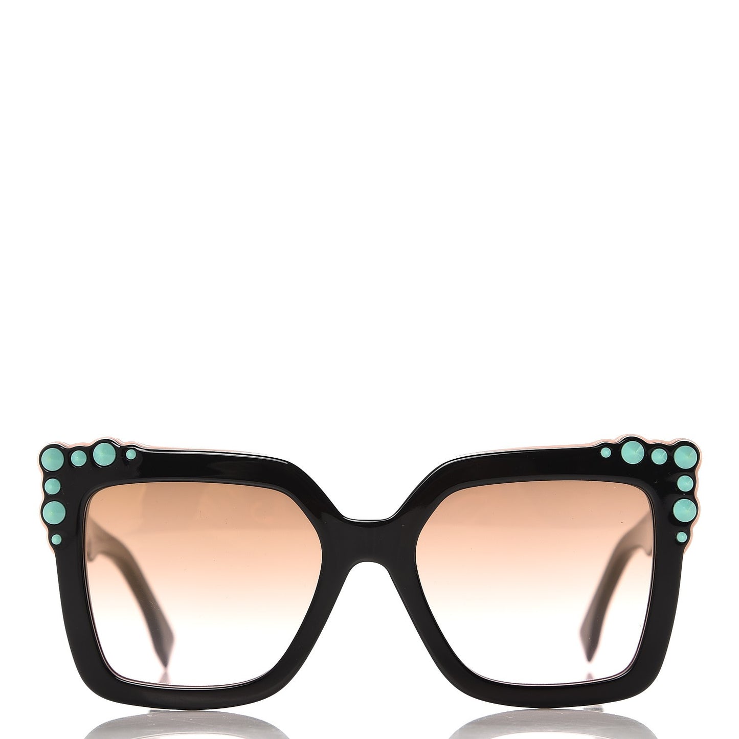 Studded Square Cat Eye Sunglasses FF 0260/S Black Pink