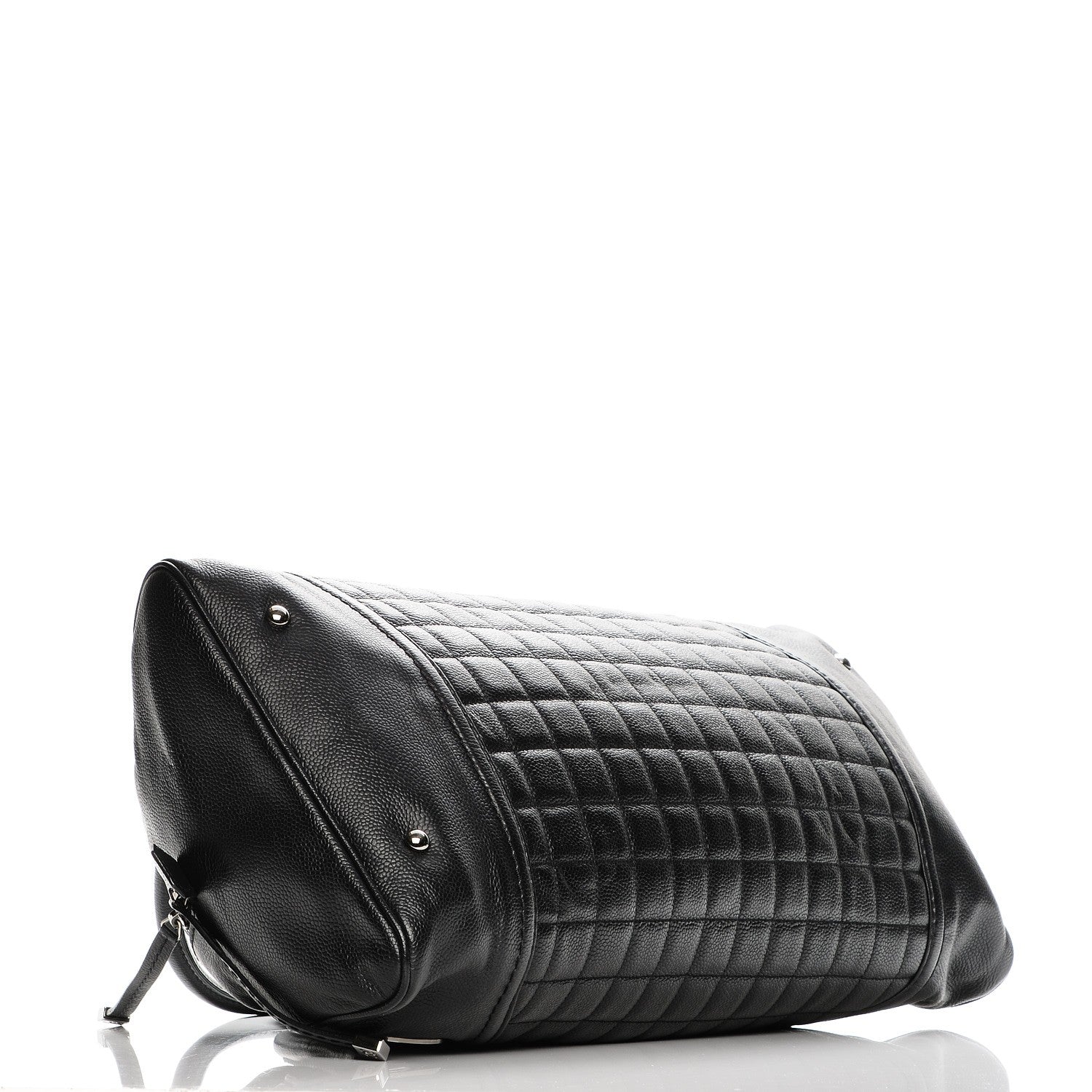 Chanel Caviar Square Quilted Dome Satchel Black 4 of 7