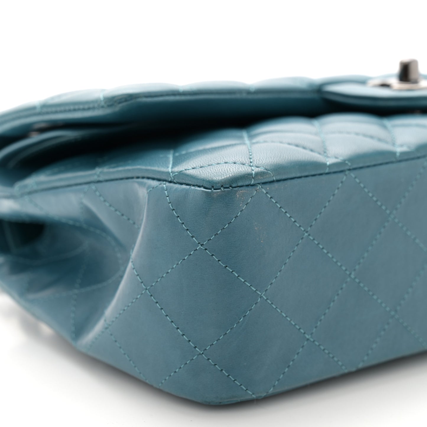 Lambskin Medium Double Flap Turquoise