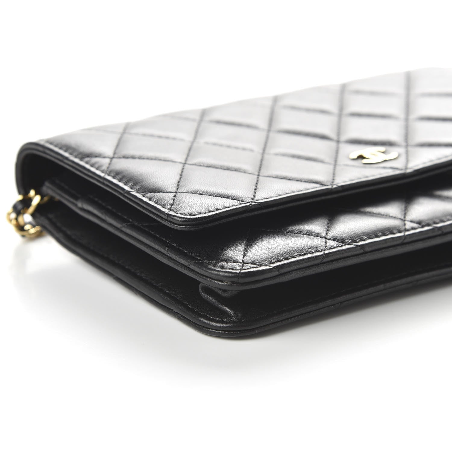 Chanel Lambskin Quilted Wallet On Chain WOC Black 6 of 12