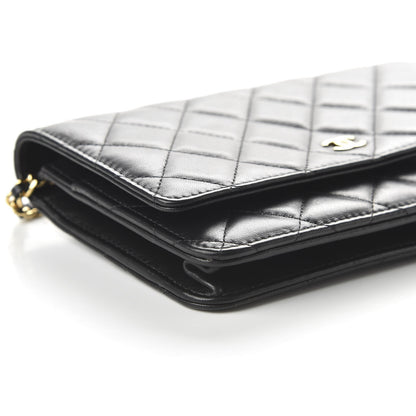 Chanel Lambskin Quilted Wallet On Chain WOC Black 6 of 12
