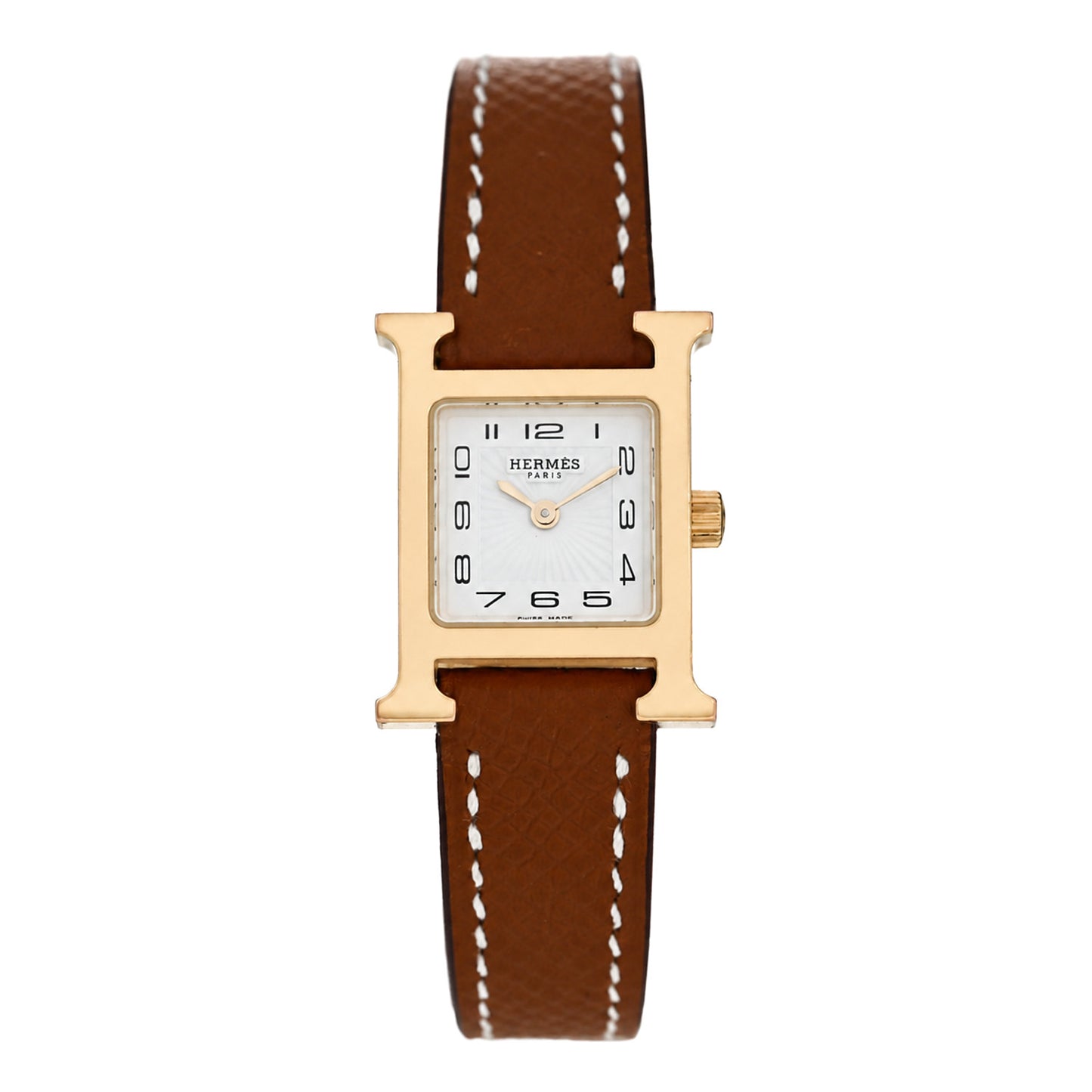 Stainless Steel Epsom 17.2mm Heure H Hour Quartz Watch Gold
