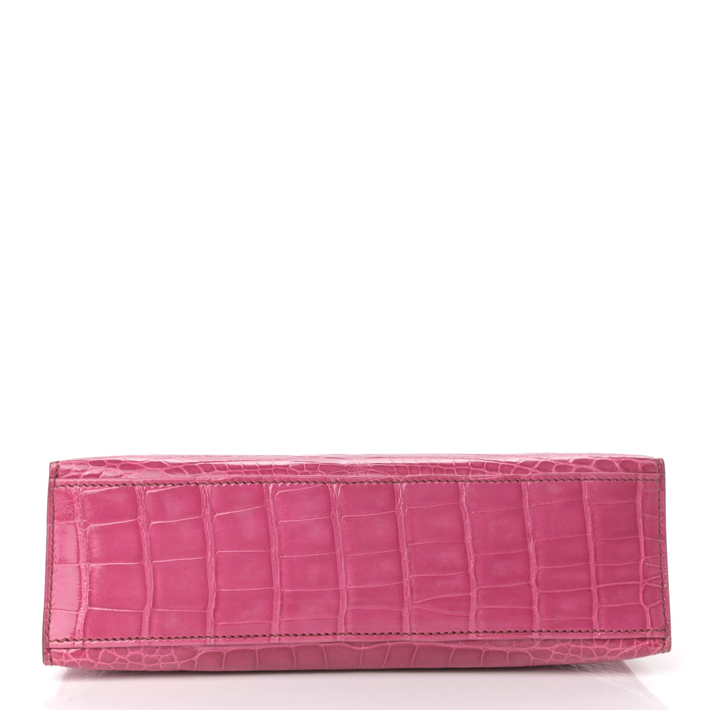 Shiny Alligator Kelly Pochette Fuchsia