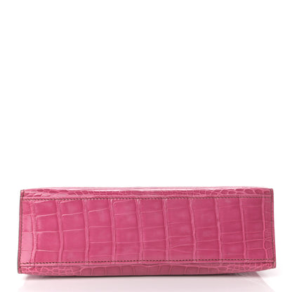 Hermes Shiny Alligator Kelly Pochette Fuchsia 6 of 26