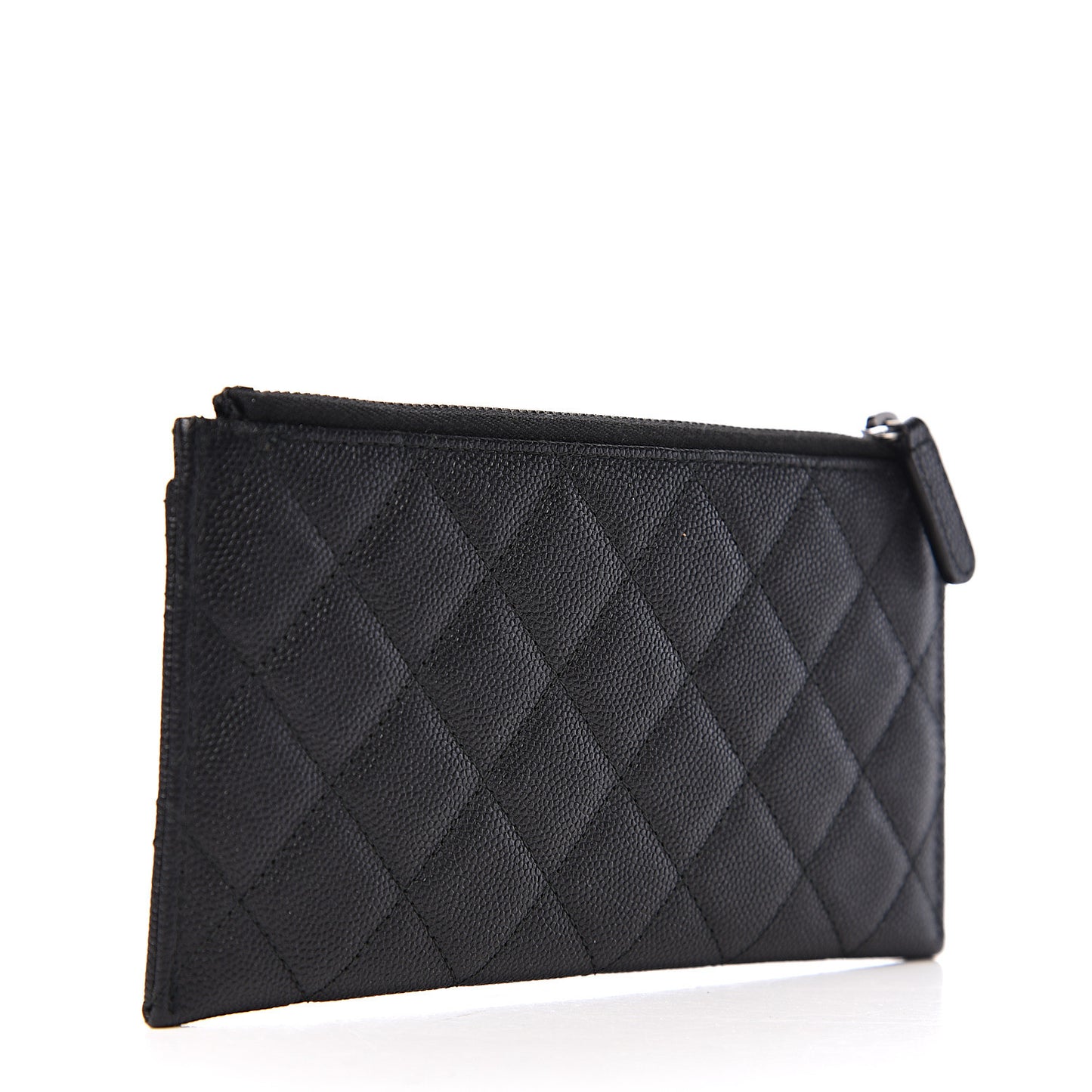 Caviar Quilted Classic Zip Boy Pouch Black
