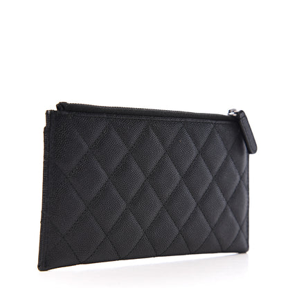 Chanel Caviar Quilted Classic Zip Boy Pouch Black 2 of 6