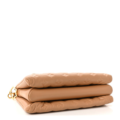 Louis Vuitton Lambskin Embossed Monogram Coussin PM Camel 4 of 10