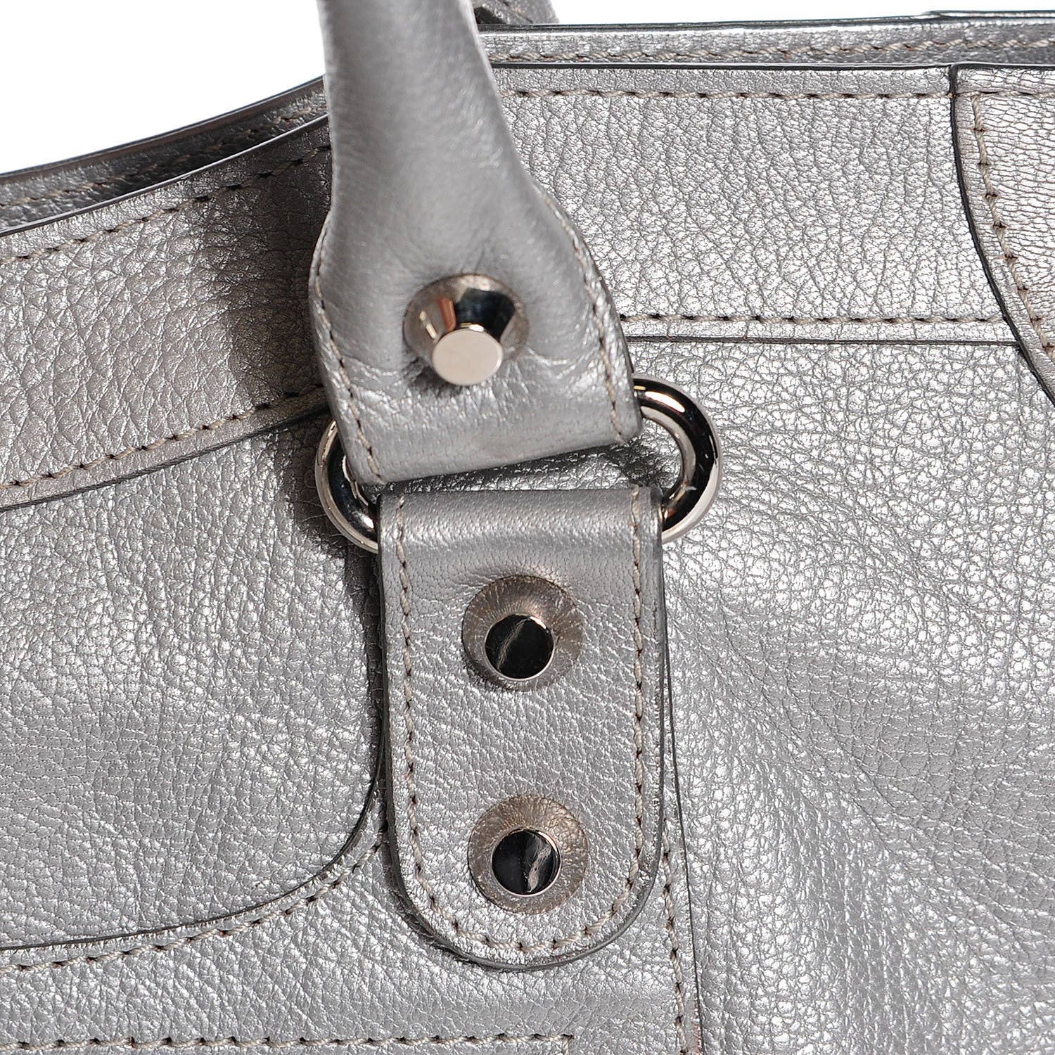 Balenciaga Pearlescent Goatskin Classic Palladium Hardware City Gris Gris Light 7 of 14