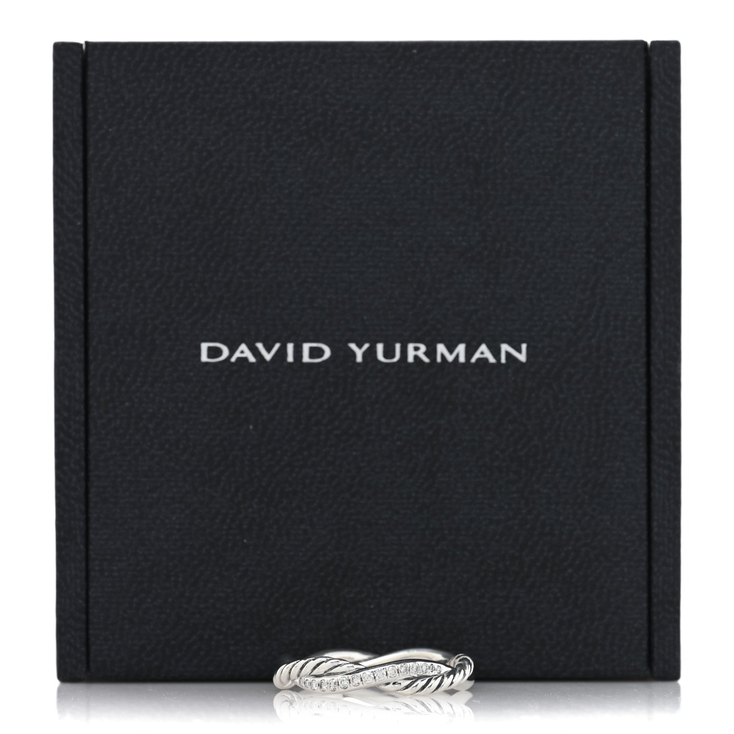 David Yurman Sterling Silver Diamond Petite Infinity Twist Ring 50 5.5 5 of 5