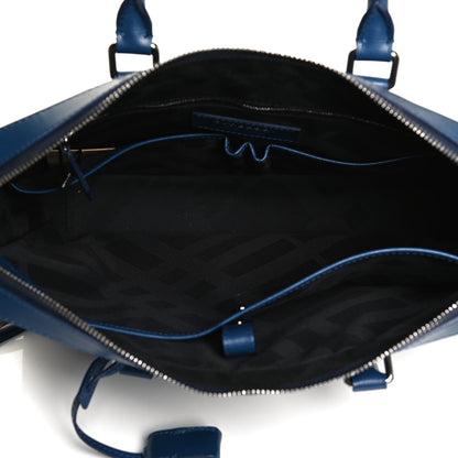 Burberry Textured Calfskin Barrow Briefcase Deep Blue 5 of 12