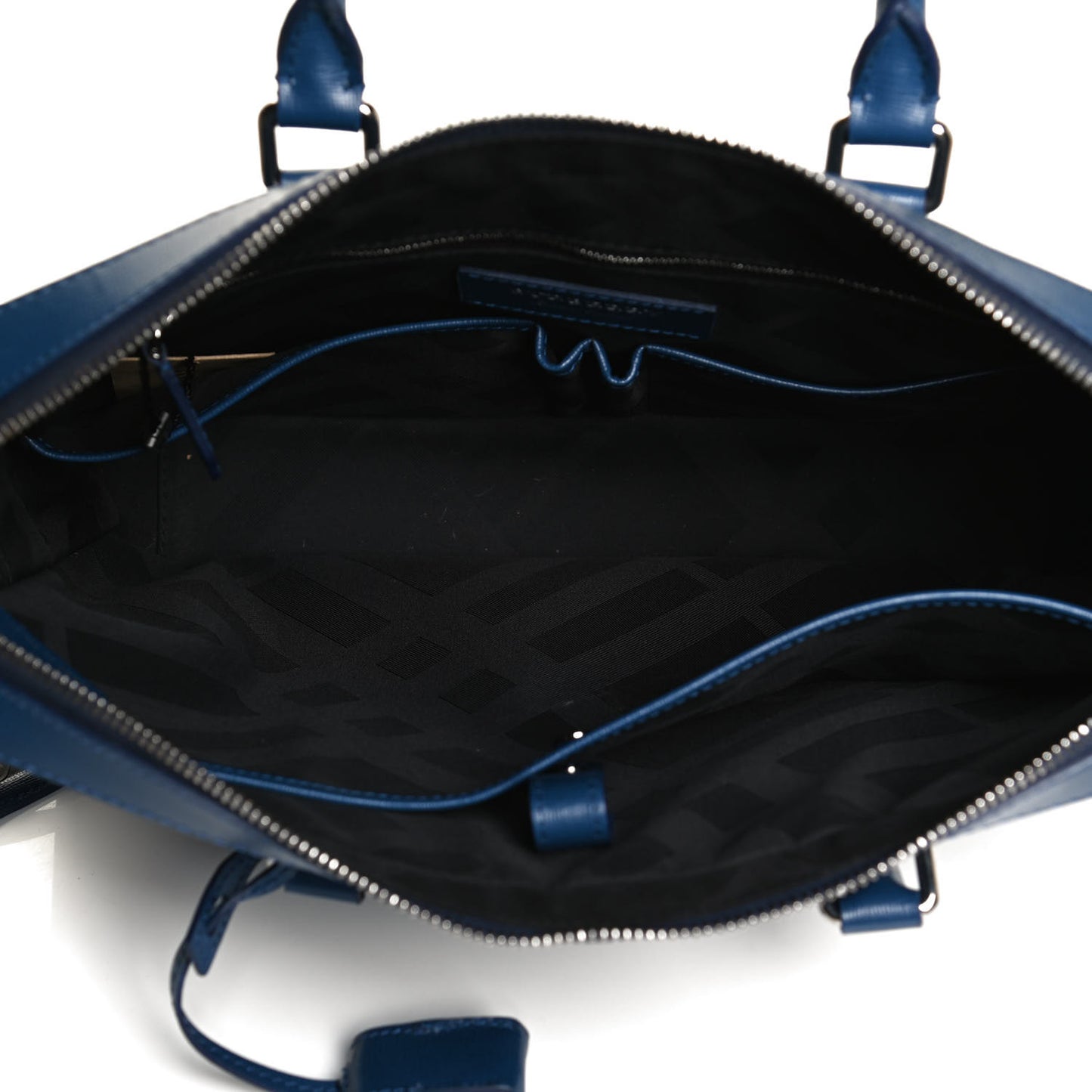 Textured Calfskin Barrow Briefcase Deep Blue