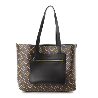 Burberry Calfskin TB Motif Embossed Medium Tote Black 10 of 16