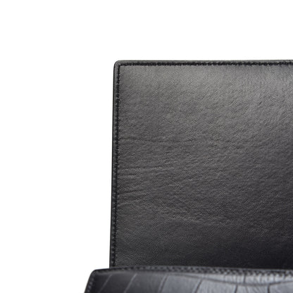Saint Laurent Crocodile Embossed Calfskin Monogram Chain Wallet Black 10 of 10