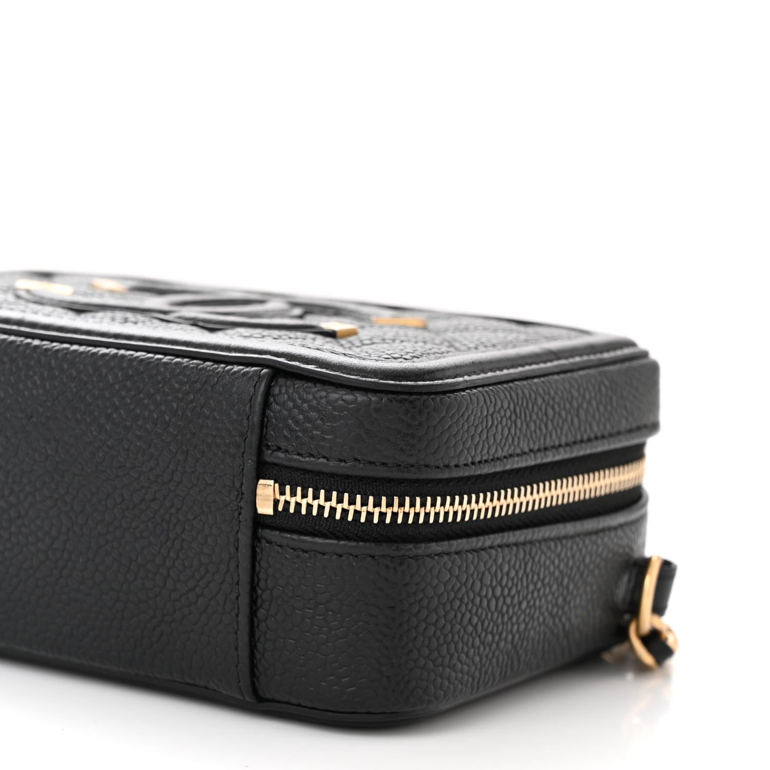 Chanel Caviar Quilted CC Filigree Vanity Clutch With Chain Black 10 of 10
