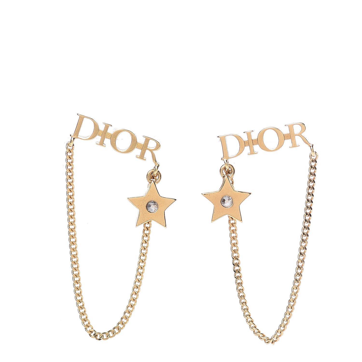 Christian Dior Metal Chain Star Dio(r)evolution Earrings Gold 1 of 4