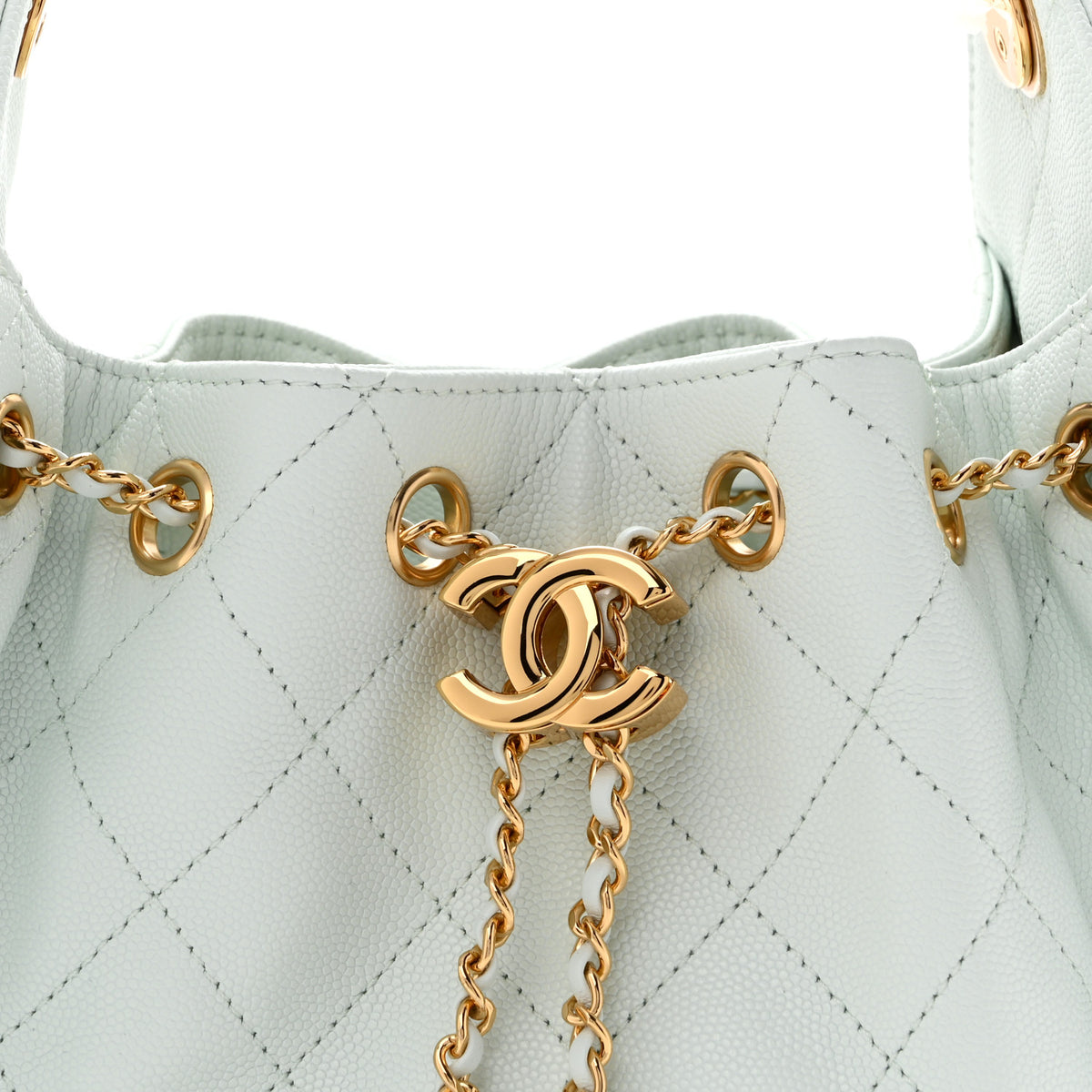 Chanel Caviar Quilted Mini Chanel 25 Handbag Light Blue 14 of 21