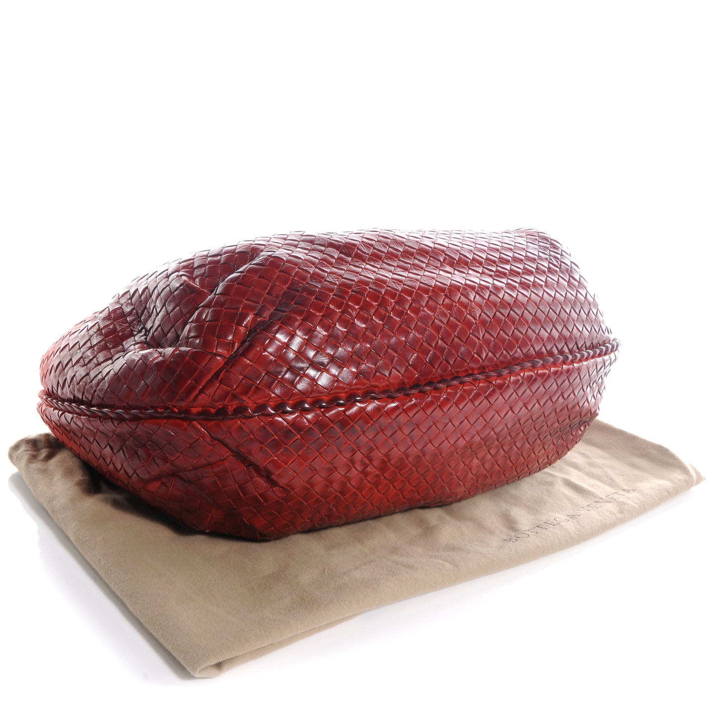 Nappa Patent Intrecciato Large Belly Veneta Ombre Hobo Magma