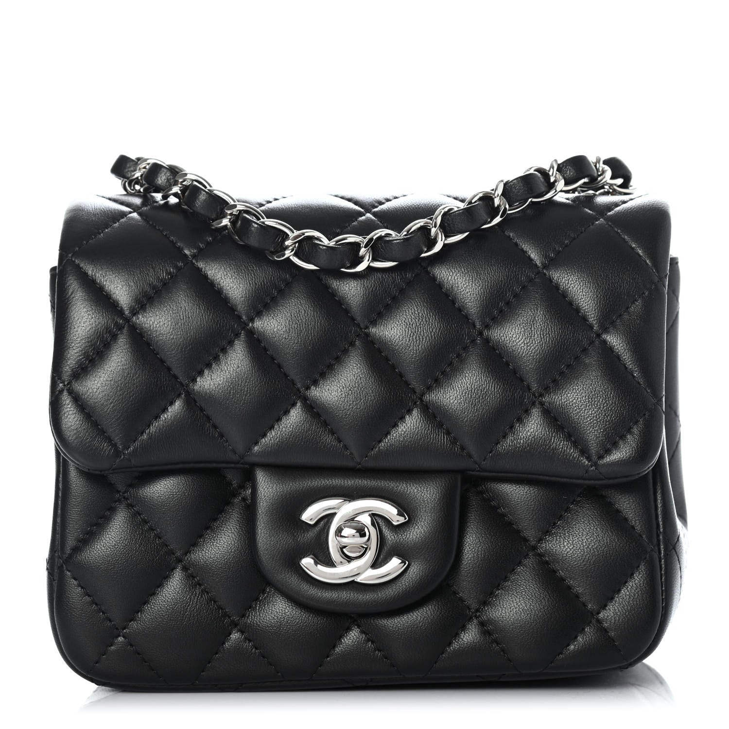 Chanel Lambskin Quilted Mini Square Flap Black 1 of 8