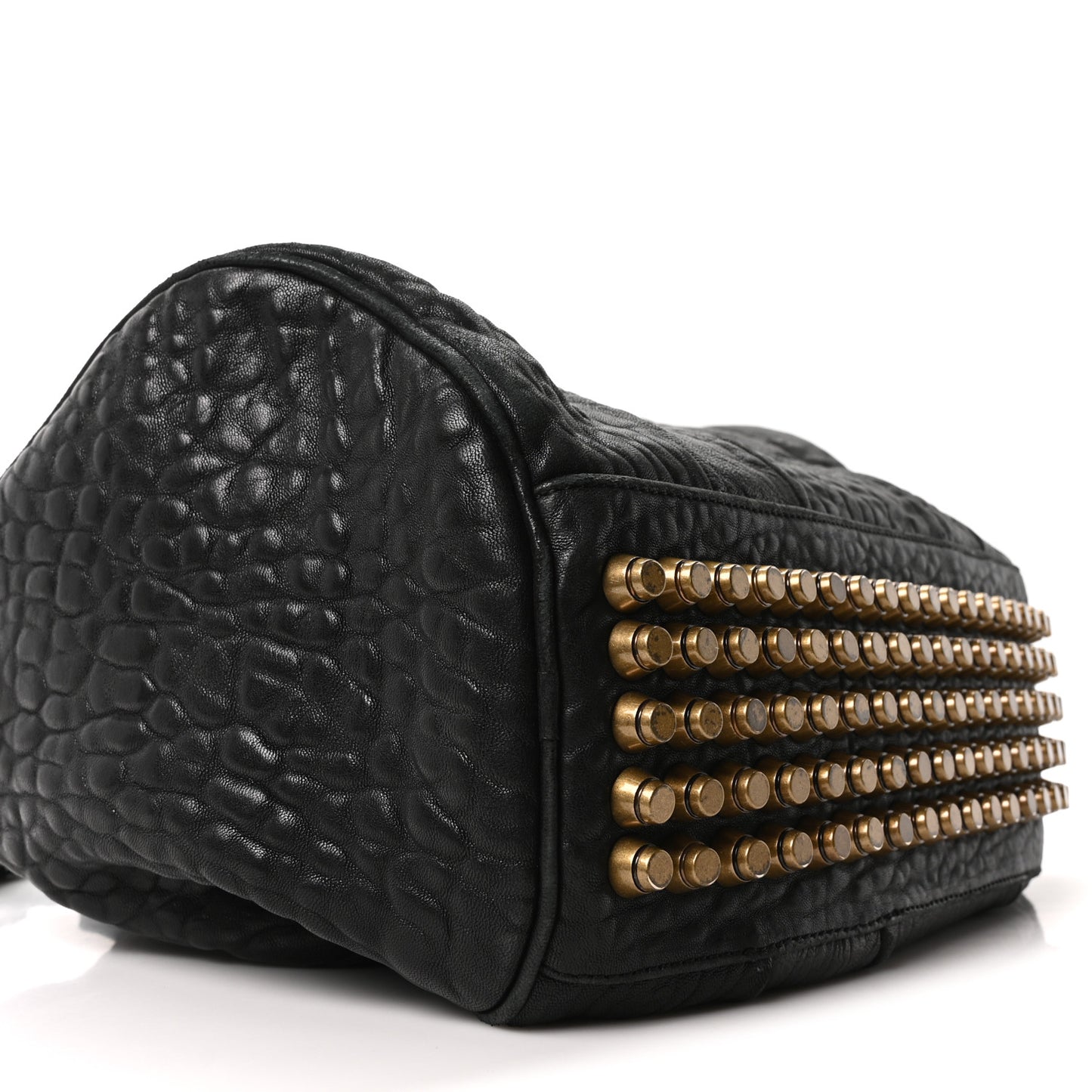 Pebbled Lambskin Rocco Black Antique Brass Hardware