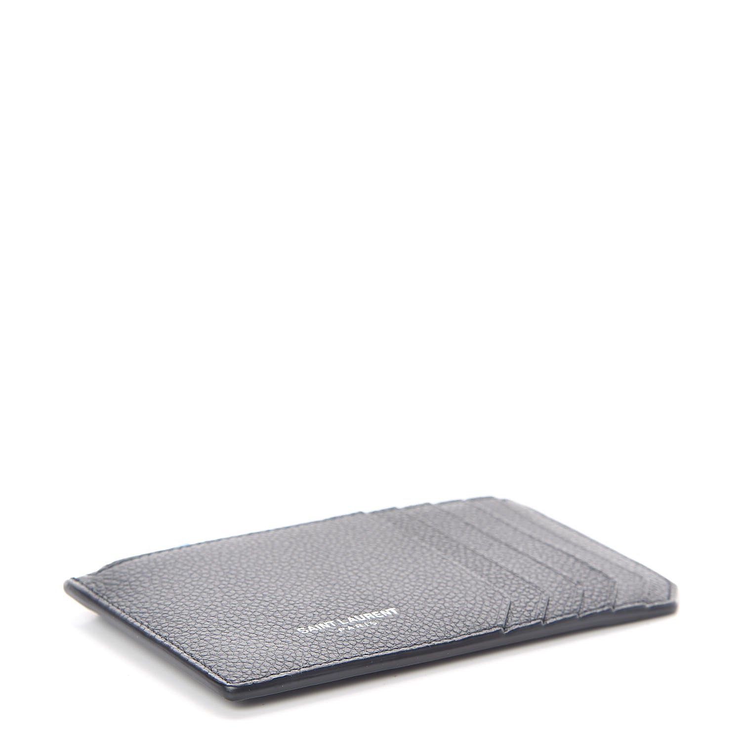 Saint Laurent Grained Calfskin 5 Fragments Zip Pouch Card Holder Black 4 of 6