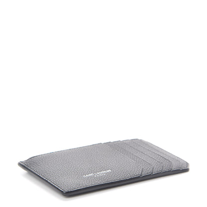 Saint Laurent Grained Calfskin 5 Fragments Zip Pouch Card Holder Black 4 of 6