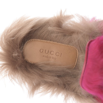 Gucci Merino Wool Womens Princetown Slippers 37.5 Raspberry Lipstick Natural 8 of 10