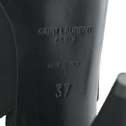 Saint Laurent Grosgrain St. Sulpice Chain Buckle Slingback Pumps 37 Black 6 of 7