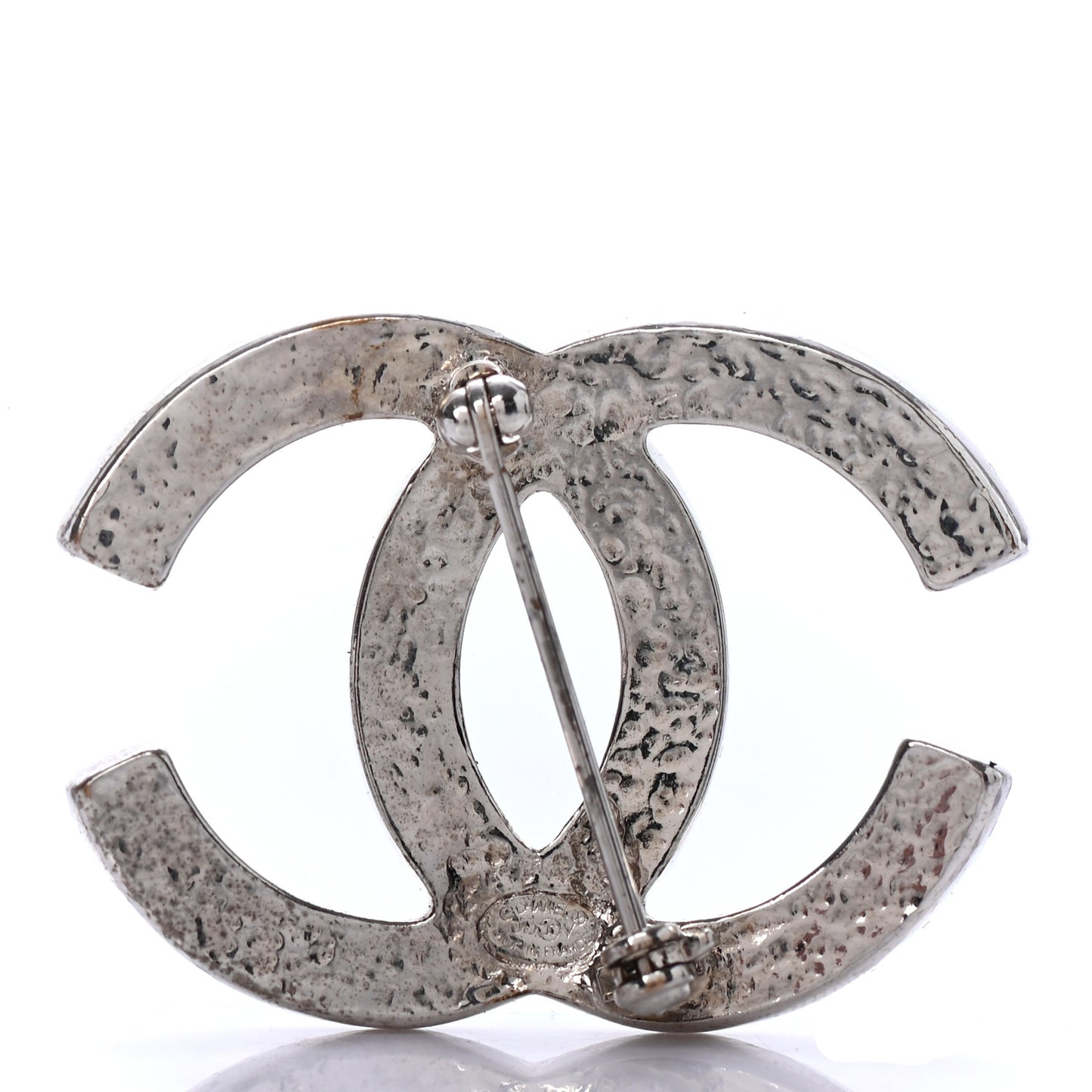 Pearl CC Brooch Pin Silver