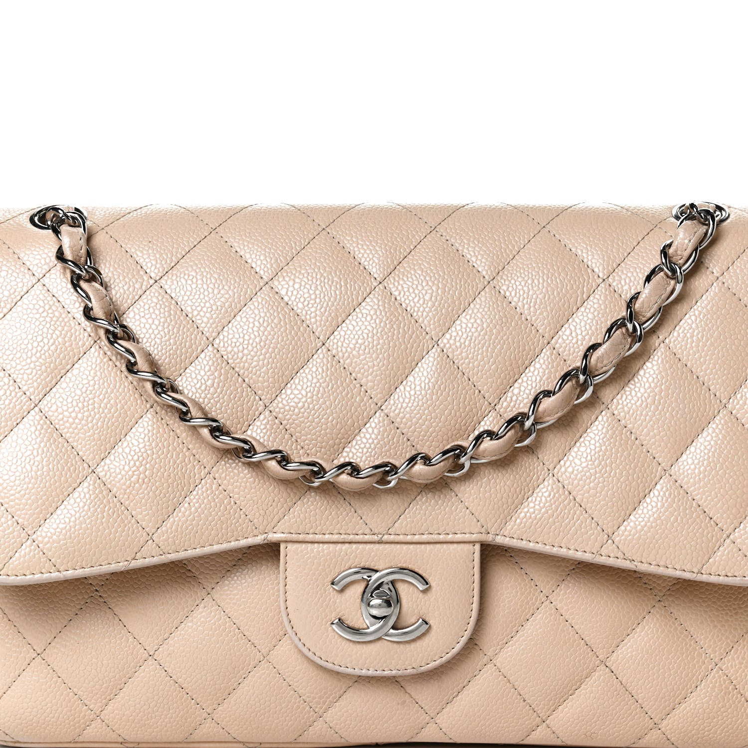 Chanel Caviar Quilted Jumbo Double Flap Beige Clair 8 of 13