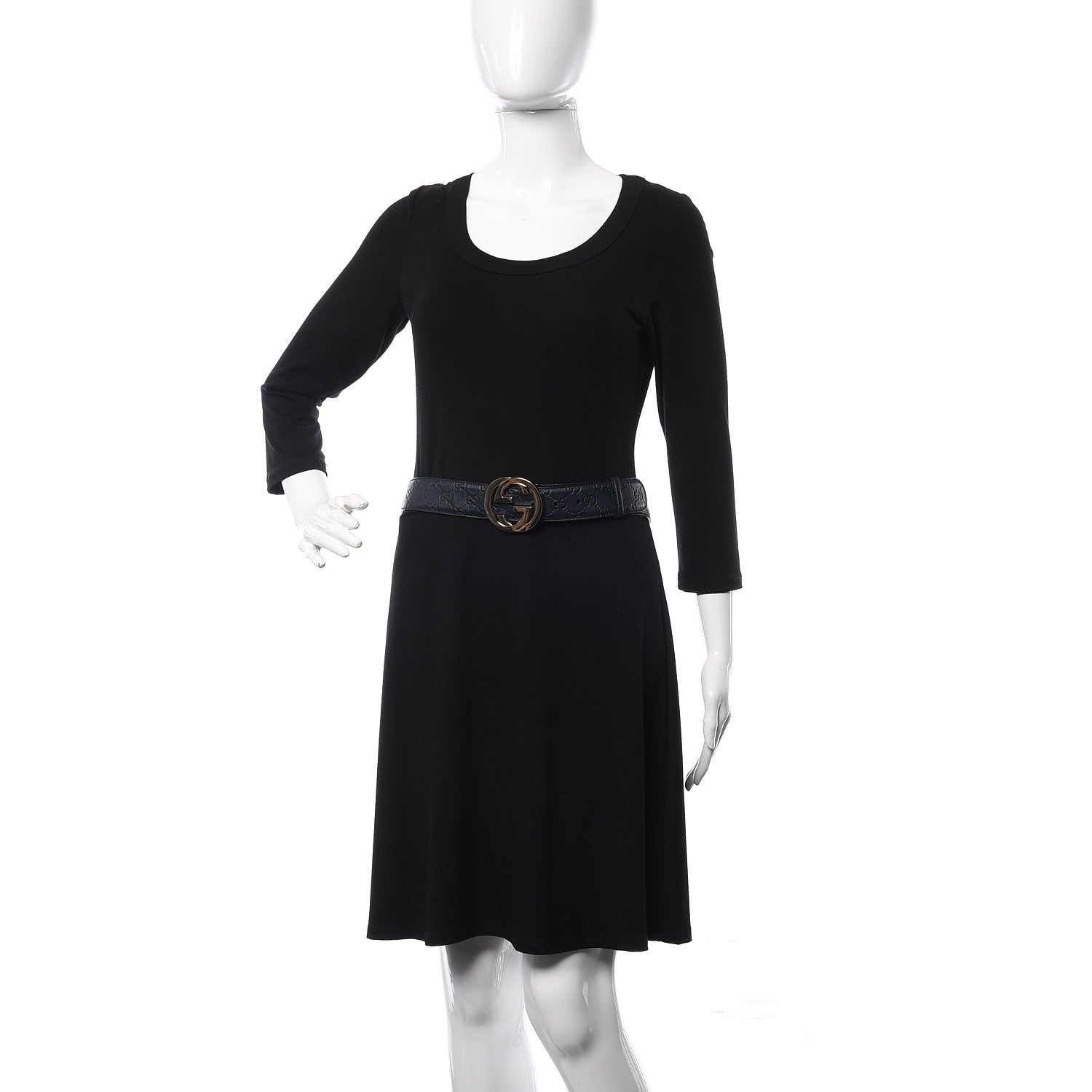 Gucci Guccissima Interlocking G Belt 85 34 Navy 2 of 8