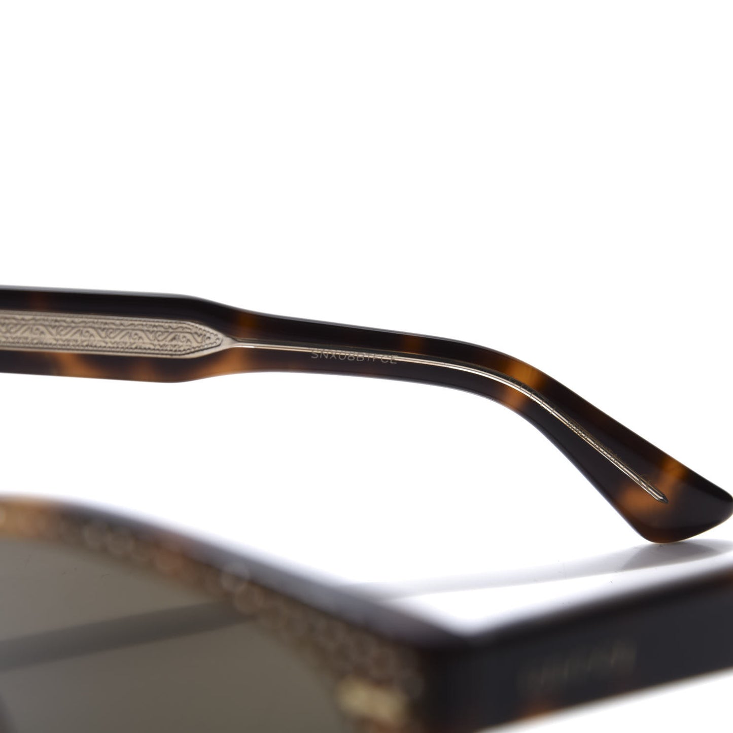 Rhinestone Acetate Square Sunglasses GG0047S Tortoise