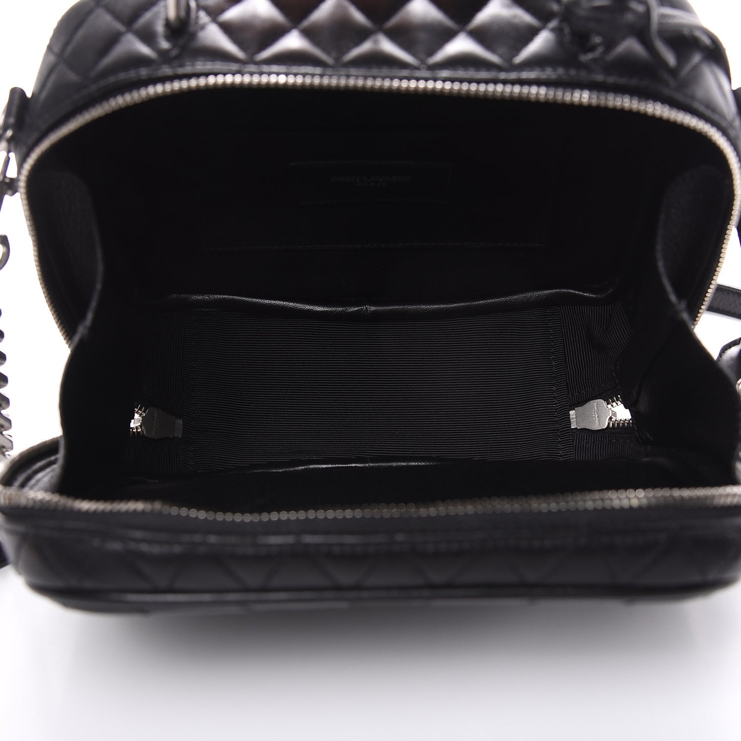 Lambskin Matelasse Chevron Lunchbox Bag Black