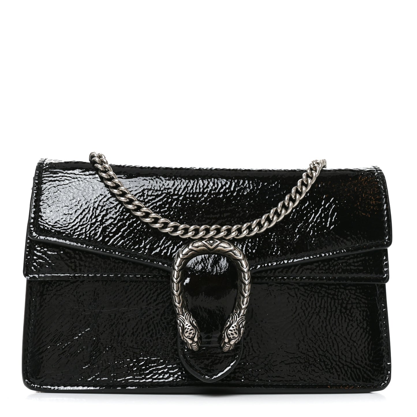Crinkled Patent Mini Dionysus Shoulder Bag Black