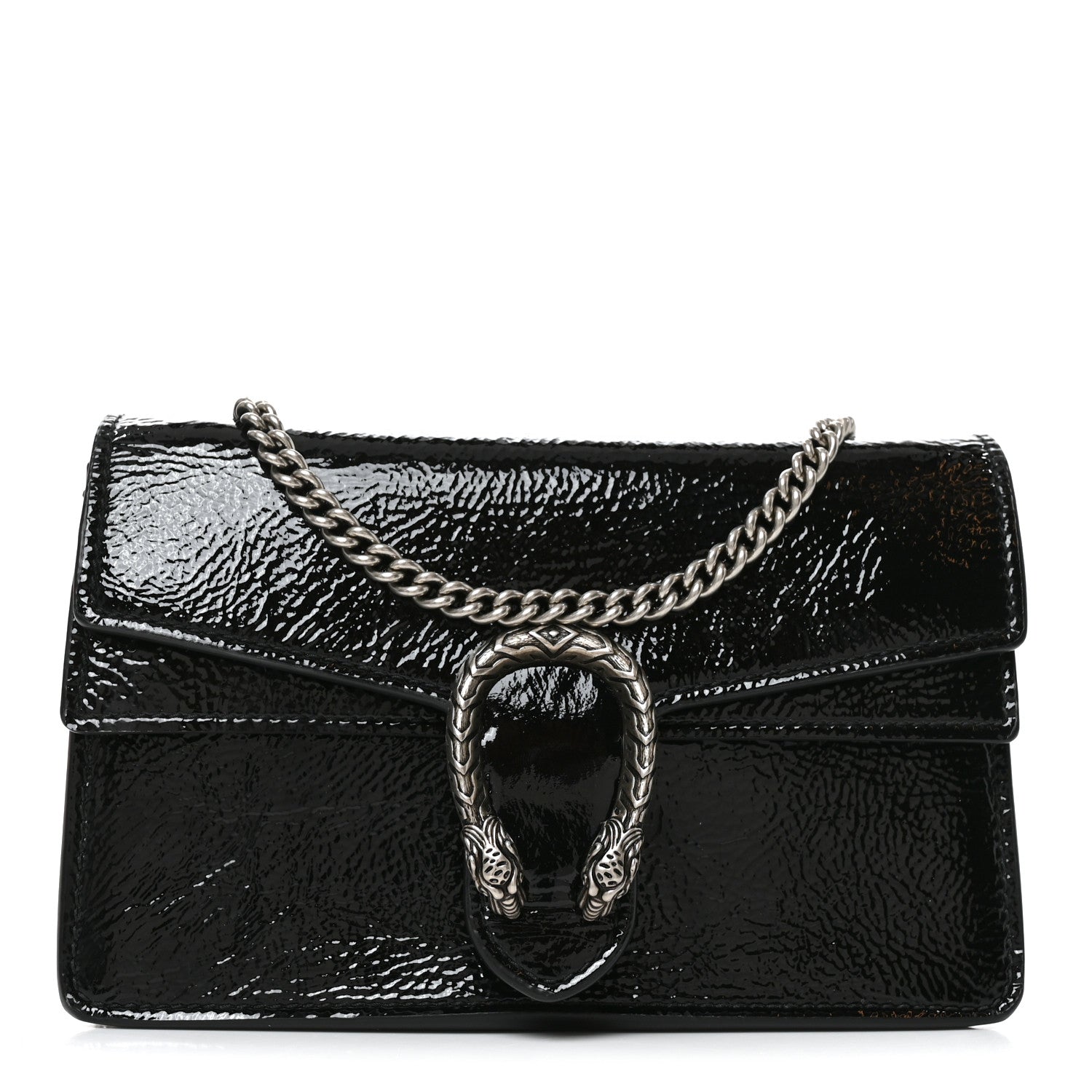 Gucci Crinkled Patent Mini Dionysus Shoulder Bag Black 1 of 10