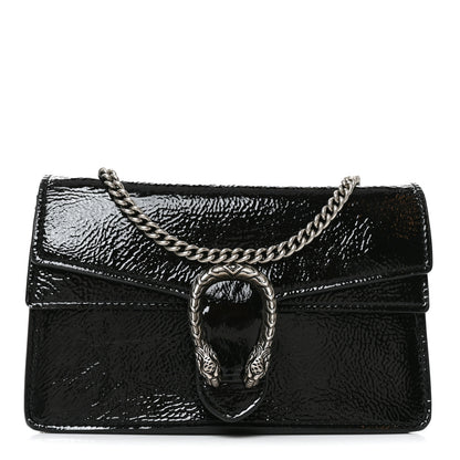 Gucci Crinkled Patent Mini Dionysus Shoulder Bag Black 1 of 10
