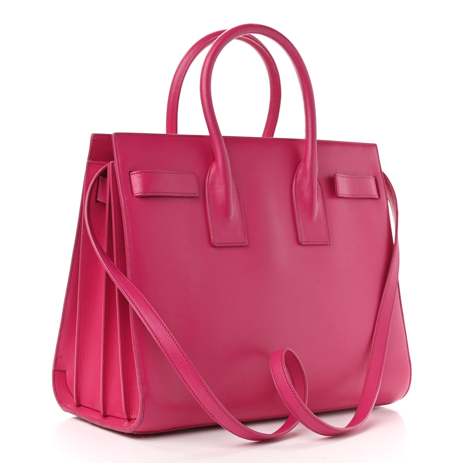 Saint Laurent Calfskin Small Sac De Jour Lipstick Fuchsia 3 of 22