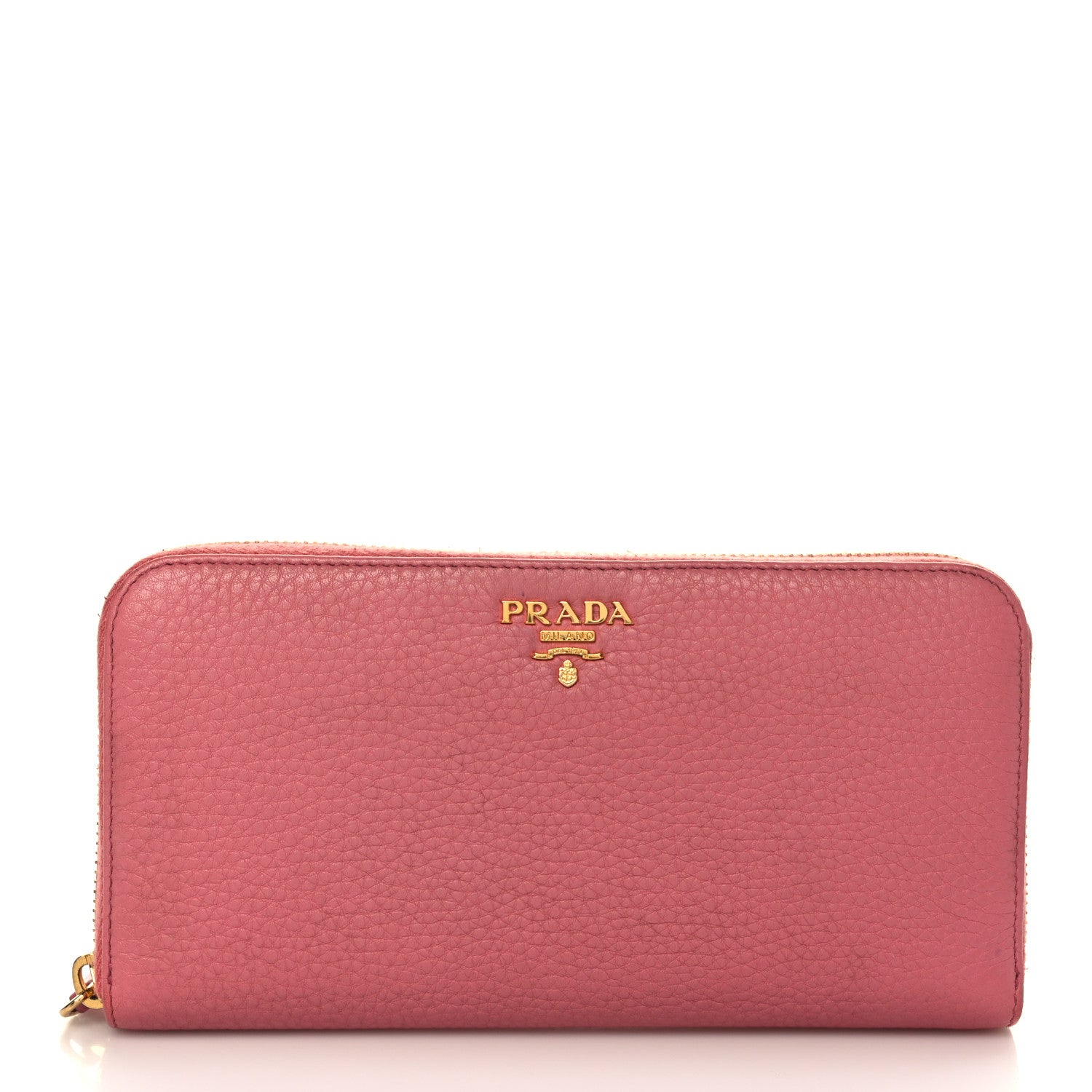 Prada Vitello Daino Zip Around Wallet Begonia 1 of 10