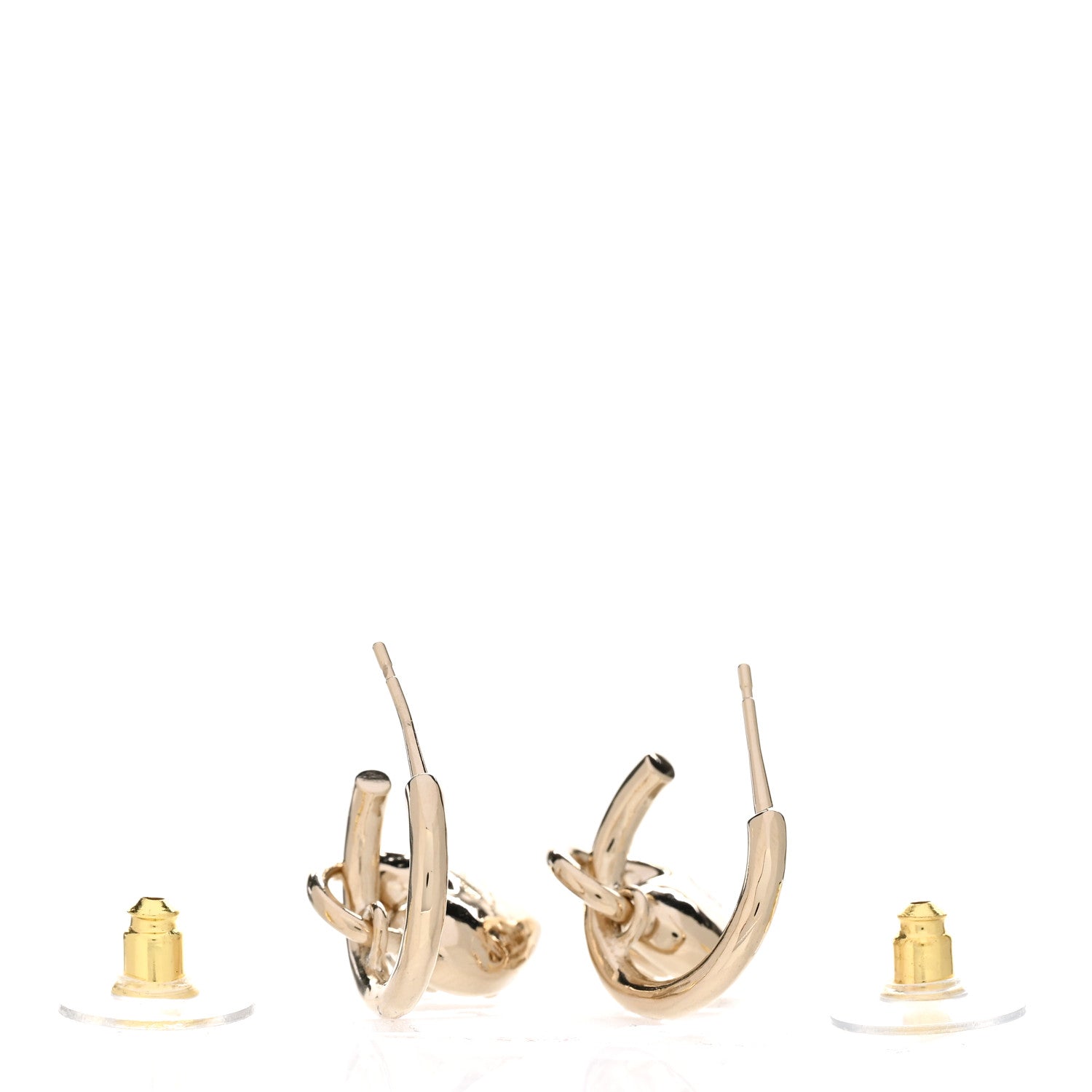 Chanel Metal CC Heart Turnlock Drop Earrings Gold 3 of 5